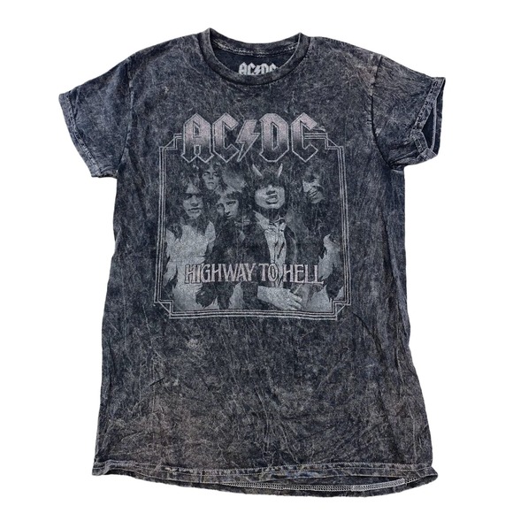 AC/DC Highway To Hell Graphic Band Tee Thrifted Vintage Style Size S - Picture 1 of 9